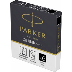 Set 6 Cartuse Mini Size Proprietar Parker Quink Black
