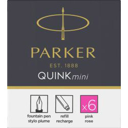 Set 6 Cartuse Mini Size Proprietar Parker Quink Pink