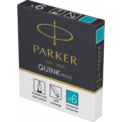 Set 6 Cartuse Mini Size Proprietar Parker Quink Turquoise