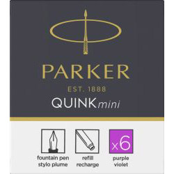 Set 6 Cartuse Mini Size Proprietar Parker Quink Purple