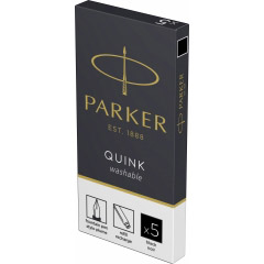 Set 5 Cartuse Large Size Proprietar Parker Quink Black Lavabil