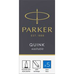 Set 5 Cartuse Large Size Proprietar Parker Quink Blue Lavabil