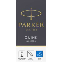Set 5 Cartuse Large Size Proprietar Parker Quink Blue Lavabil