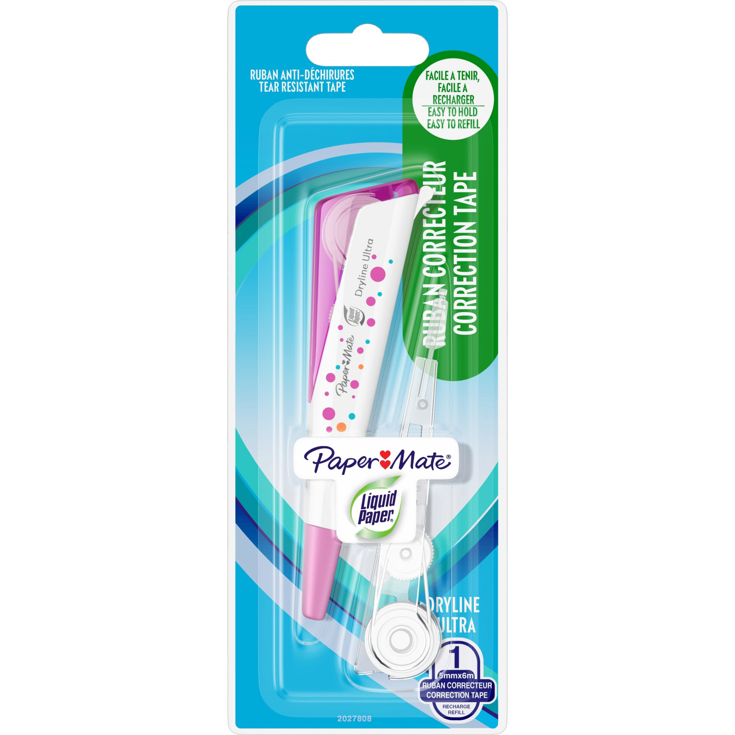 Imagine Produs Banda Corectoare Papermate 4.2 mm x 12 m Pink Dryline Ultra + Refill