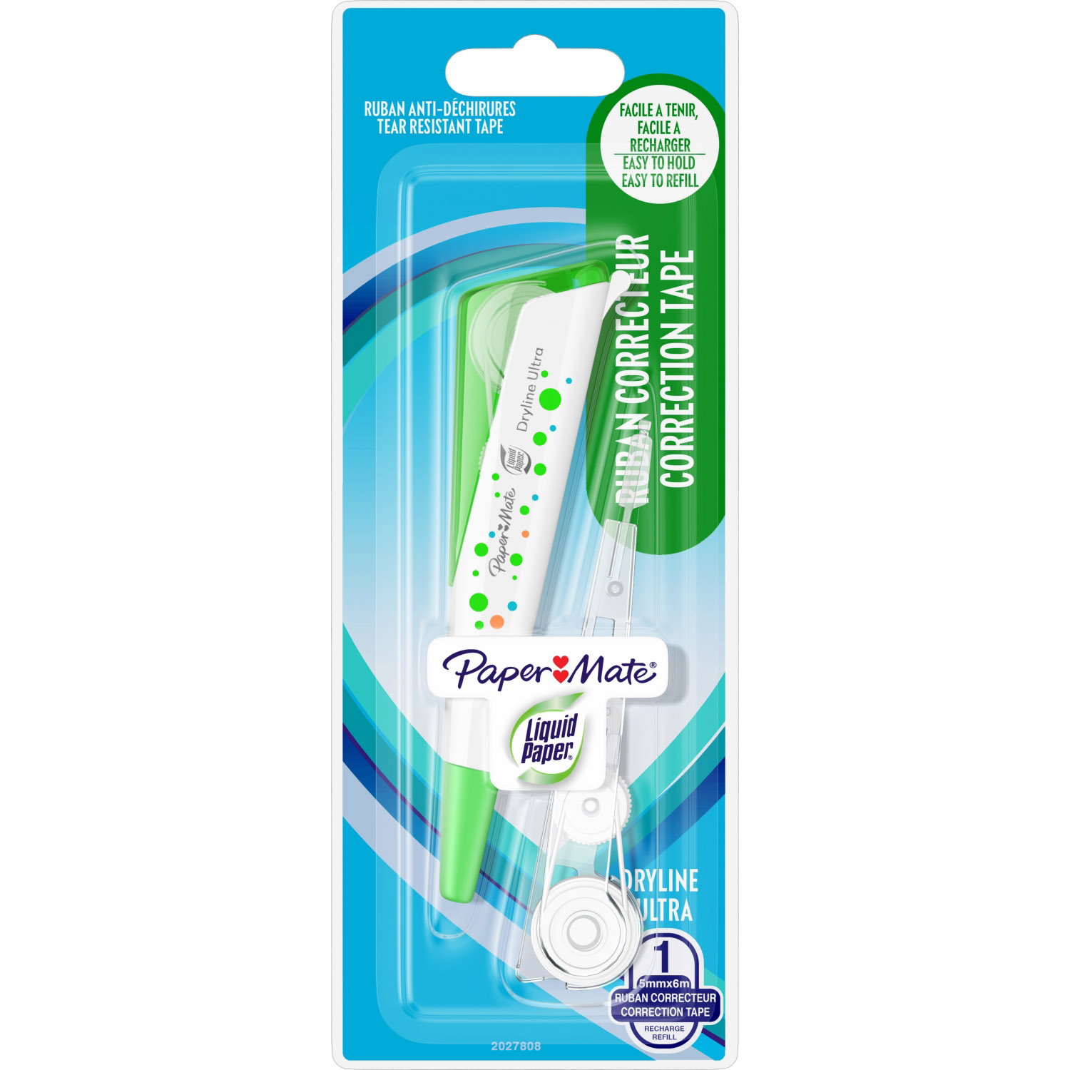 Imagine Produs Banda Corectoare Papermate 4.2 mm x 12 m Green Dryline Ultra + Refill