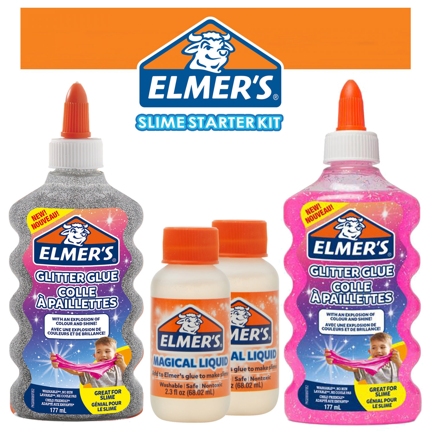 Set Elmers Starter Slime Roz Argintiu