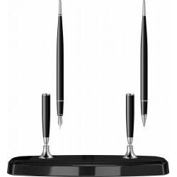 Desk Pen Set Stilou + Pix Scrikss 17 Black Acrylic Base - Black CT