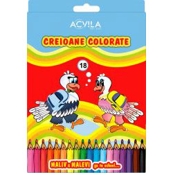 Set 18 Creioane Colorate Acvila Maliv & Malevi Assorted Colors