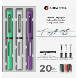 Set Caligrafie Sheaffer Maxi Calligraphy 1.0 - 1.5 - 2.0 Lime - White - Purple CT