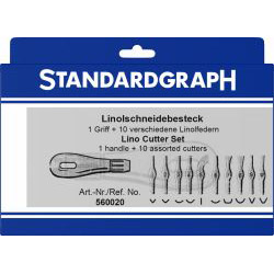 Set Linogravura Maner Dalta si 10 Cuttere Standardgraph Essdee Lino