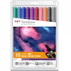 Set 10 Marker Dual Brush Watercoloring Tombow ABT Galaxy Colors