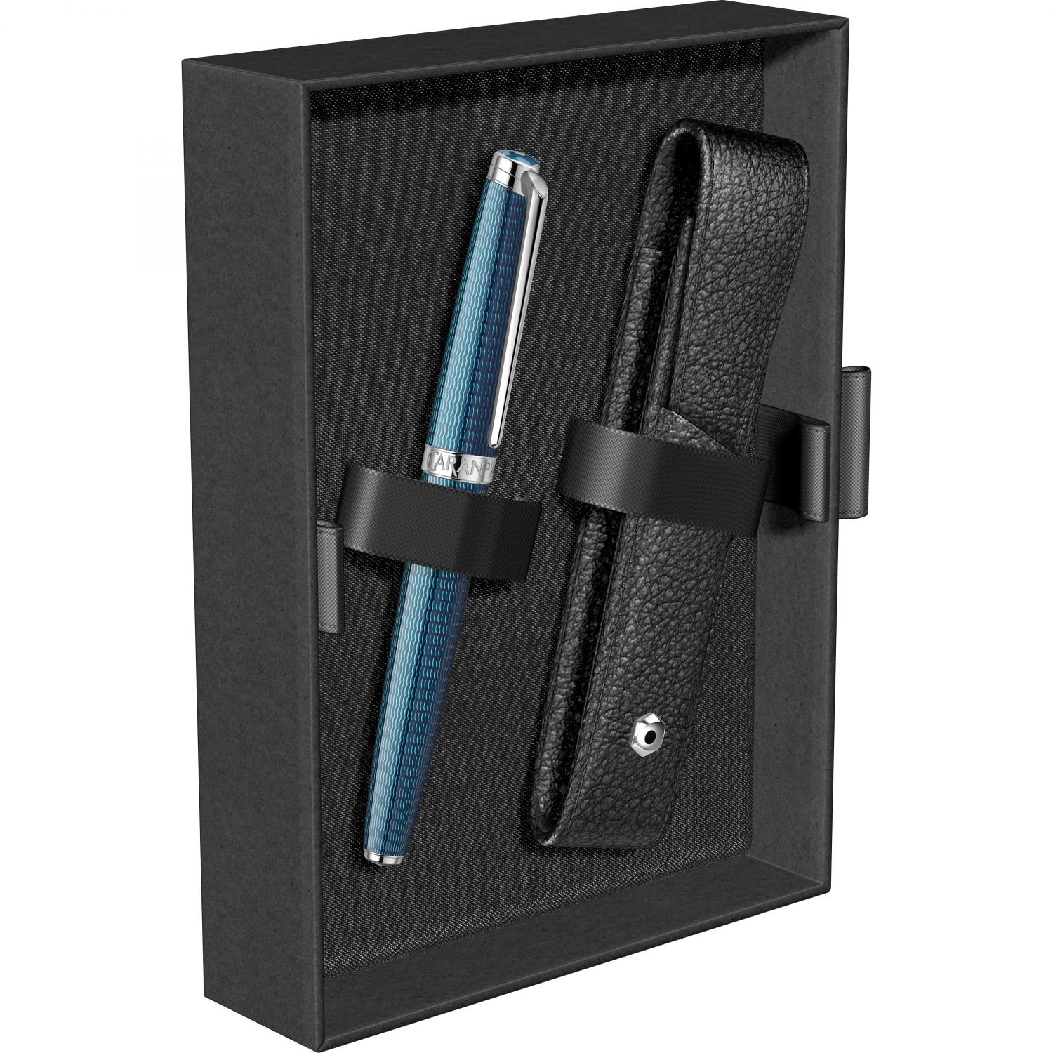 Imagine Produs Stilou 18k Nib + Etui Caran dAche Leman Grand Bleu SRT