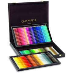 Set 120 Creioane Colorate Carandache Supracolor Aquarelle Pencil Wood Case