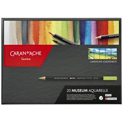 Set 20 Creioane Colorate Carandache Museum Aquarelle Pencil Landscape