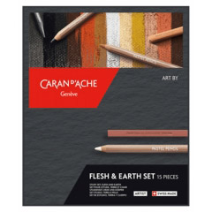Set 15 Piese Carandache Art by Caran d'Ache Skin Tones & Earth 