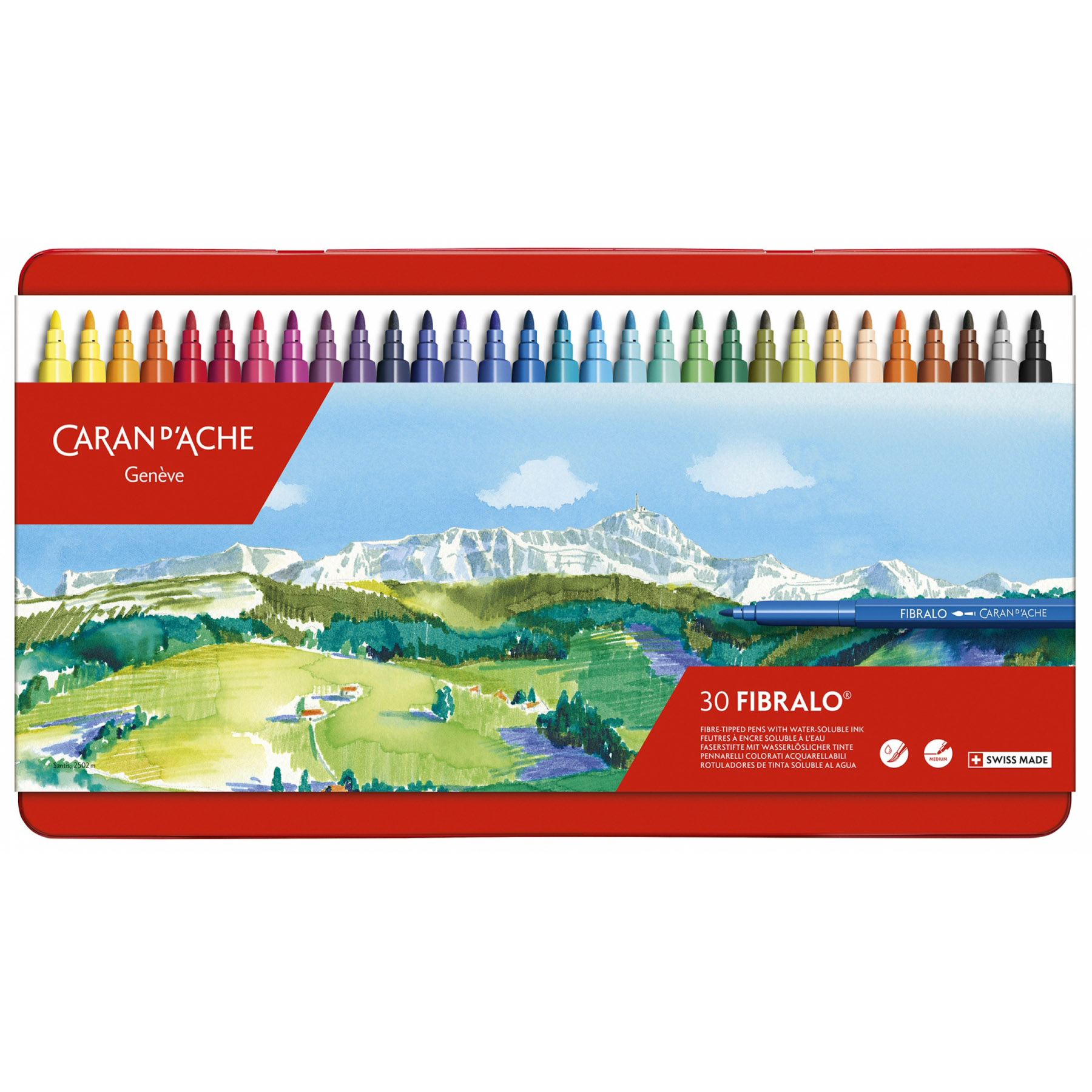 Imagine Produs Set 30 Marker Fiber Coloring Caran dAche Fibralo Fibre