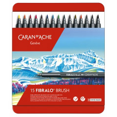 Set 15 Marker Pensula Carandache Fibralo Brush Pen