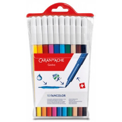 Set 10 Marker Fiber Coloring Carandache Fancolor Fibre