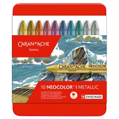 Set 10 Creioane Pastel Metalizat Caran dAche Neocolor I