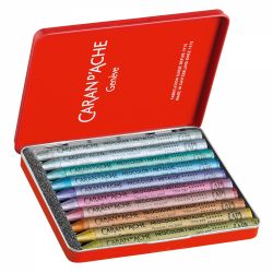 Set 10 Creioane Pastel Metalizat Carandache Neocolor I