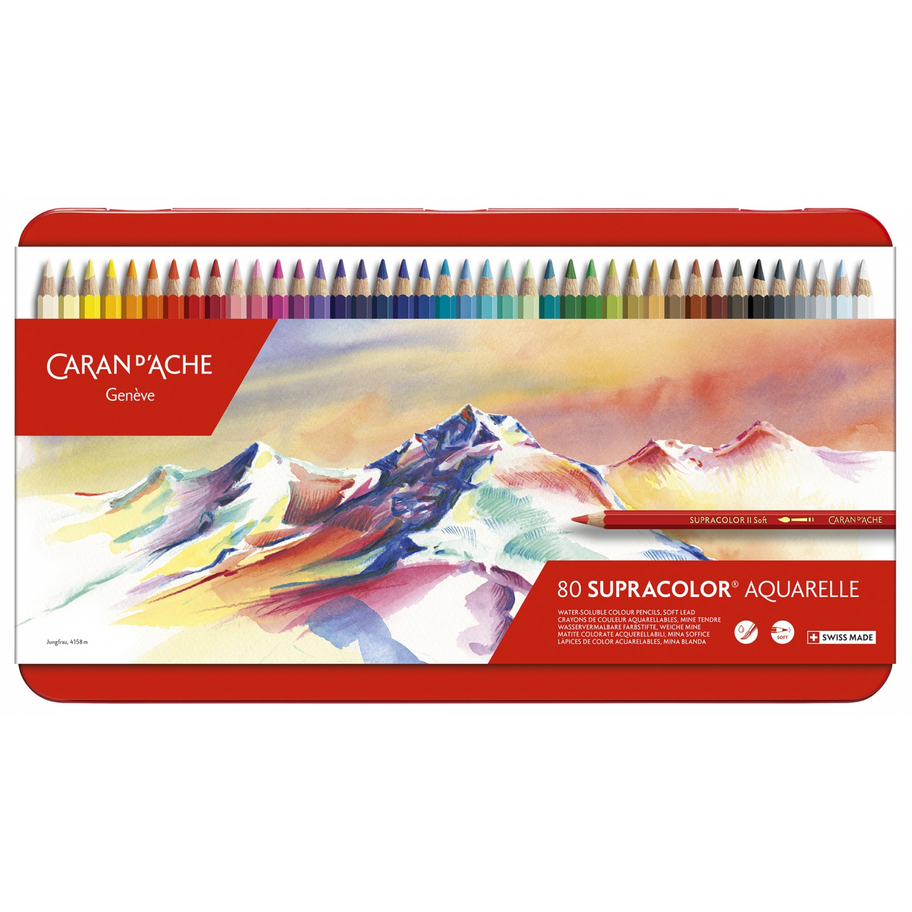 Imagine Produs Set 80 Creioane Colorate Caran dAche Supracolor Aquarelle Pencil