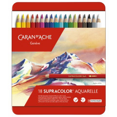 Set 18 Creioane Colorate Caran dAche Supracolor Aquarelle Pencil