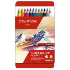 Set 12 Creioane Colorate Carandache Supracolor Aquarelle Pencil