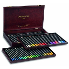 Set 80 Creioane Colorate Carandache Museum Aquarelle Pencil Wood Case