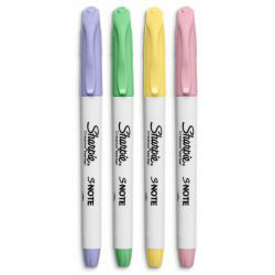 Set 4 Marker Coloring Chisel Sharpie S Note Assorted Colors