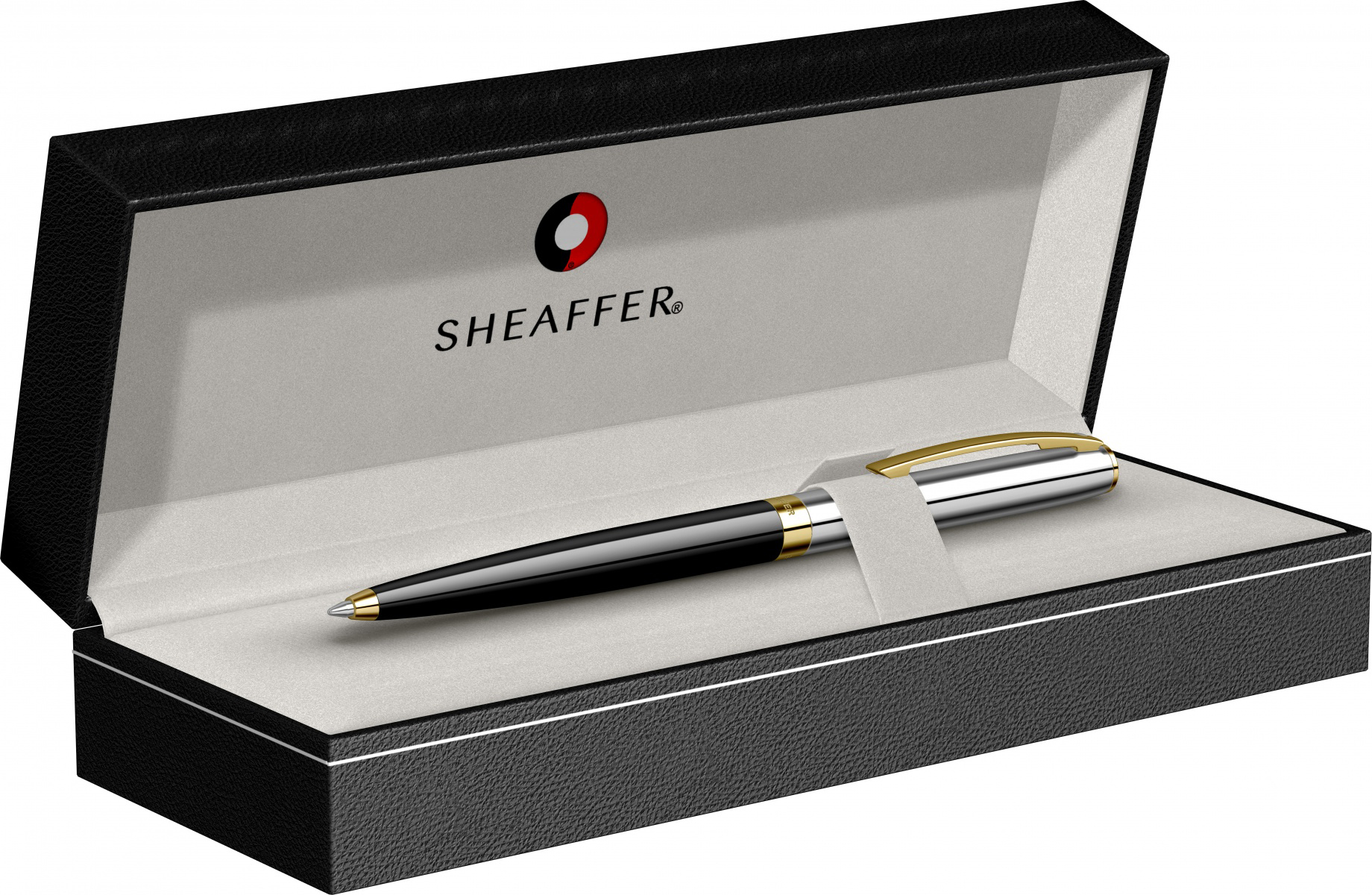 Imagine Produs Stilou + Pix Sheaffer Sagaris Glossy Black & Chrome GT + Calimara Cerneala Blue BLack + Notes A5 Spira