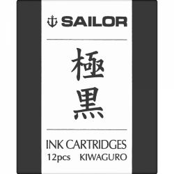 Set 12 Cartuse Standard Size Proprietar Sailor Basic Pigment Kiwaguro Black 