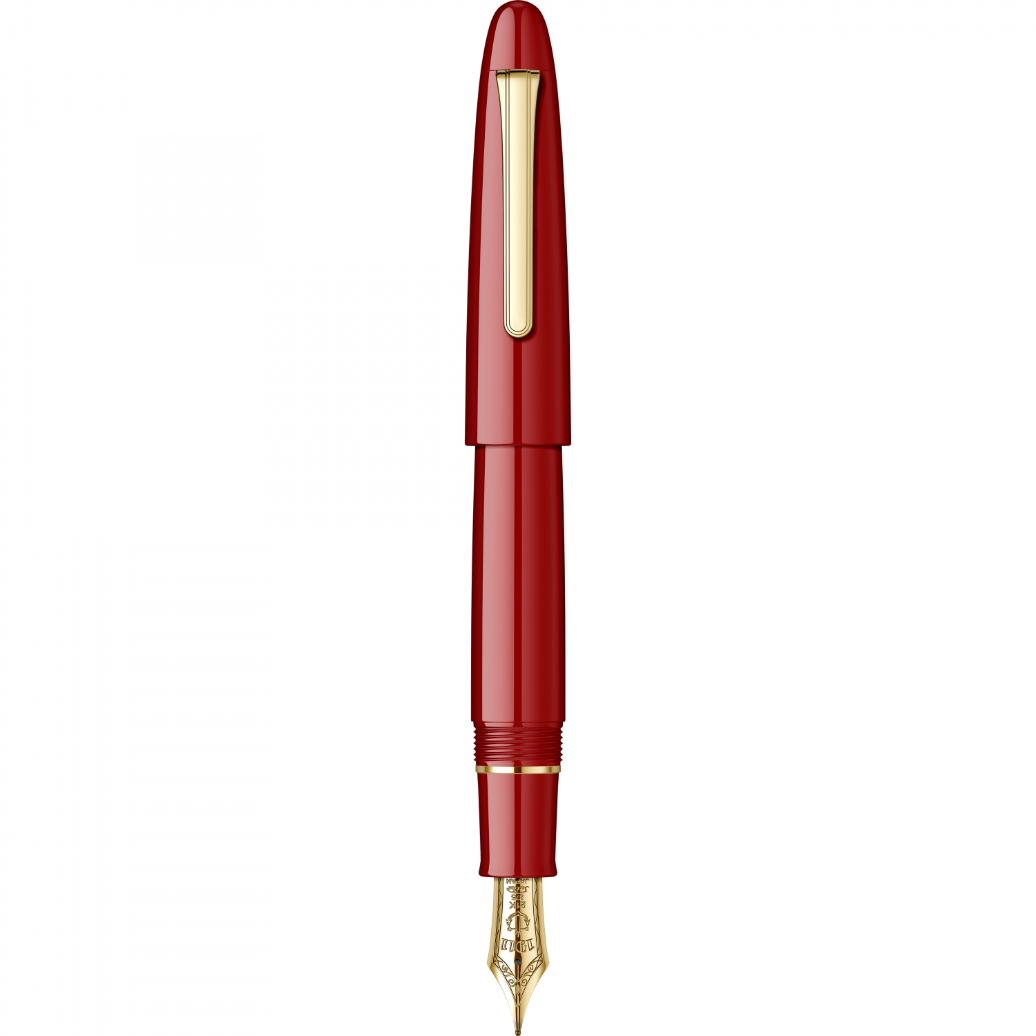 Imagine Produs Stilou King Size 21k Nib Sailor King of Pens Ringless LE Urushi Crimson Red GT 0.5 M Nib