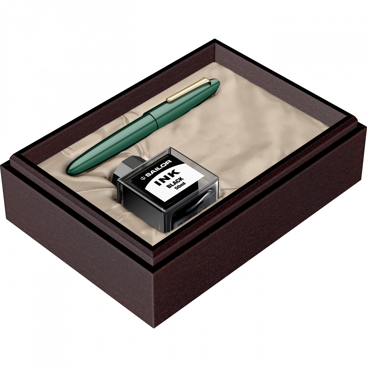 Imagine Produs Stilou King Size 21k Nib Sailor King of Pens Ringless LE Urushi Green GT 0.5 M Nib