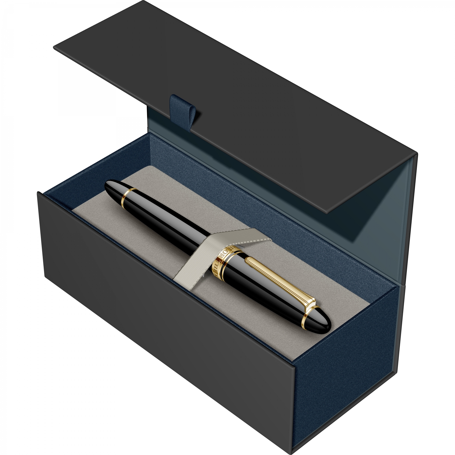 Imagine Produs Stilou King Size 21k Nib Sailor King of Pens Resin Black GT 0.5 M Nib