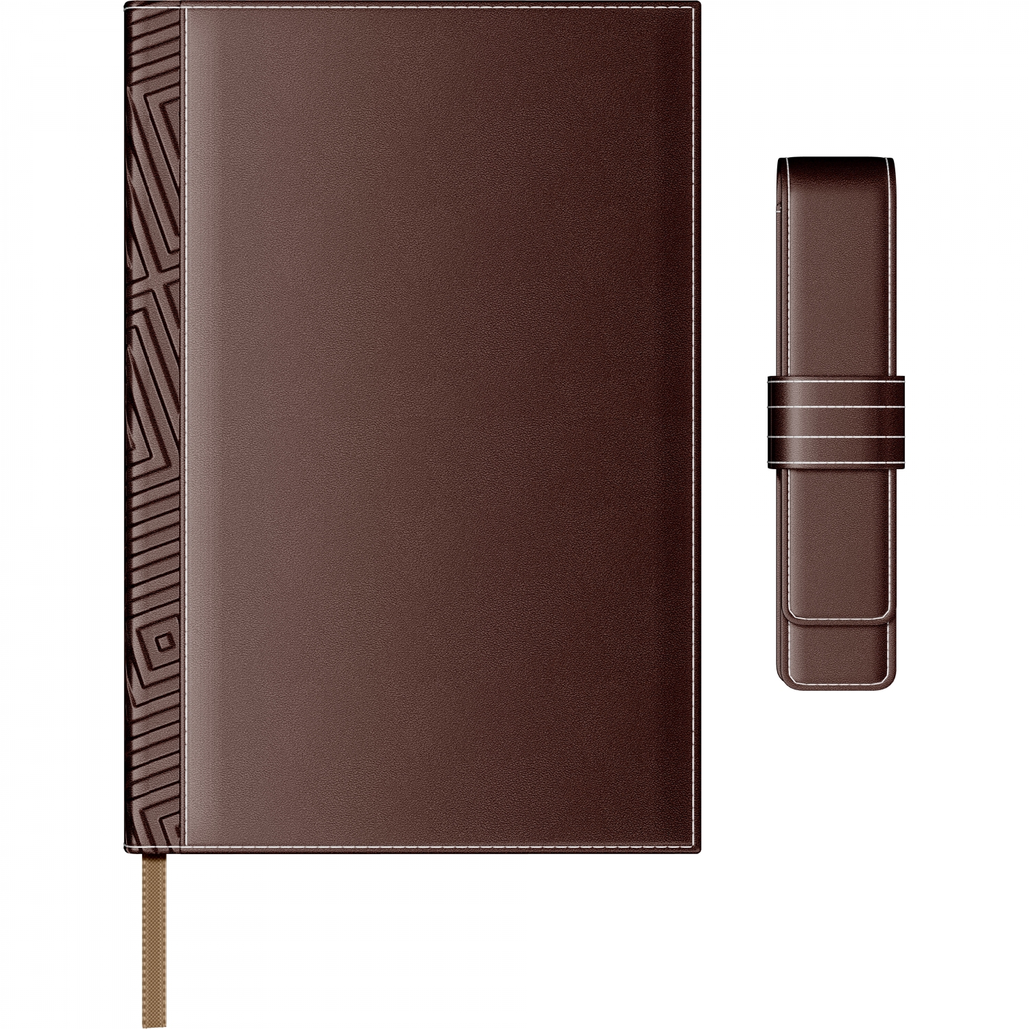 Imagine Produs Set Agenda Piele B5 + Pouch Pen Princ Leather Business 885 Brown Lined - 170 pagini 80 g mp