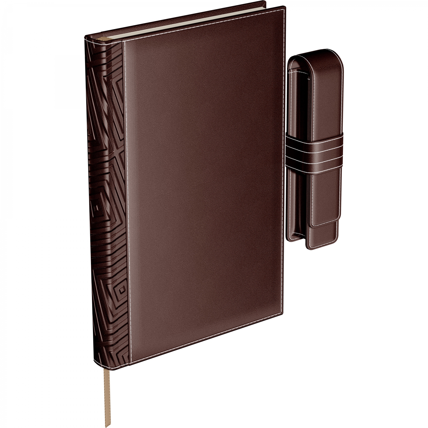 Imagine Produs Set Agenda Piele B5 + Pouch Pen Princ Leather Business 885 Brown Lined - 170 pagini 80 g mp