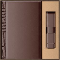 Set Agenda Piele + Pouch Pen Princ Leather Business 885 B5 Brown Lined - 170 pagini 80 g/mp