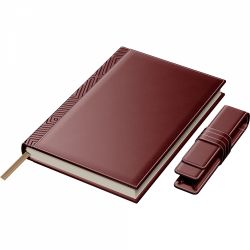 Set Agenda Piele + Pouch Pen Princ Leather Business 885 B5 Bordeaux Lined - 170 pagini 80 g/mp