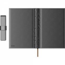 Set Agenda Piele + Pouch Pen Princ Leather Business 885 B5 Gray Lined - 170 pagini 80 g/mp