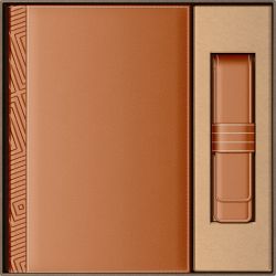 Set Agenda Piele + Pouch Pen Princ Leather Business 885 B5 Cognac Lined - 170 pagini 80 g/mp