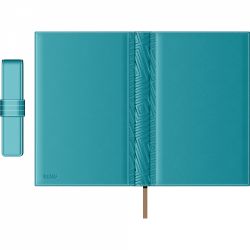 Set Agenda Piele + Pouch Pen Princ Leather Business 885 B5 Turquoise Lined - 170 pagini 80 g/mp