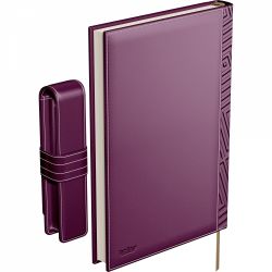 Set Agenda Piele + Pouch Pen Princ Leather Business 885 B5 Purple Lined - 170 pagini 80 g/mp