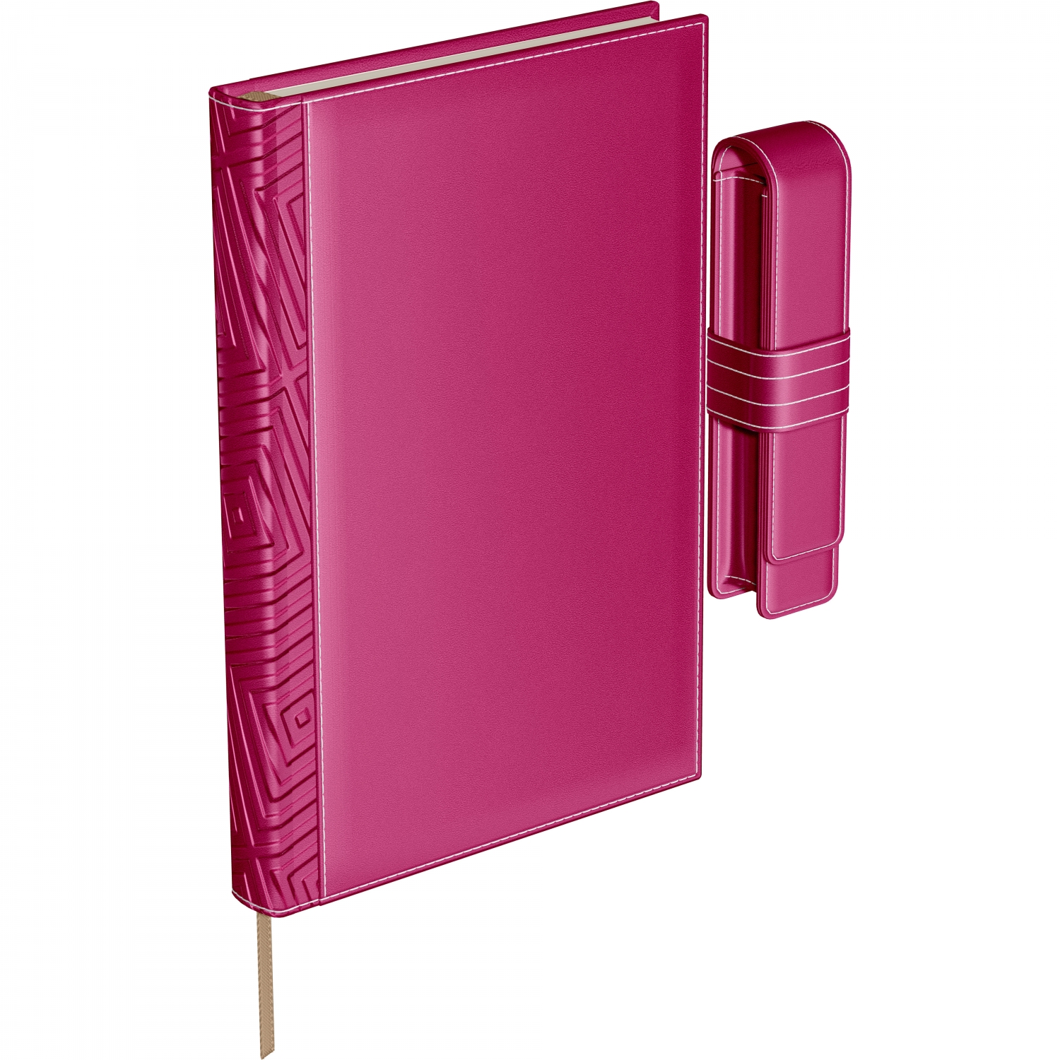 Imagine Produs Set Agenda Piele B5 + Pouch Pen Princ Leather Business 885 Fucsia Lined - 170 pagini 80 g mp