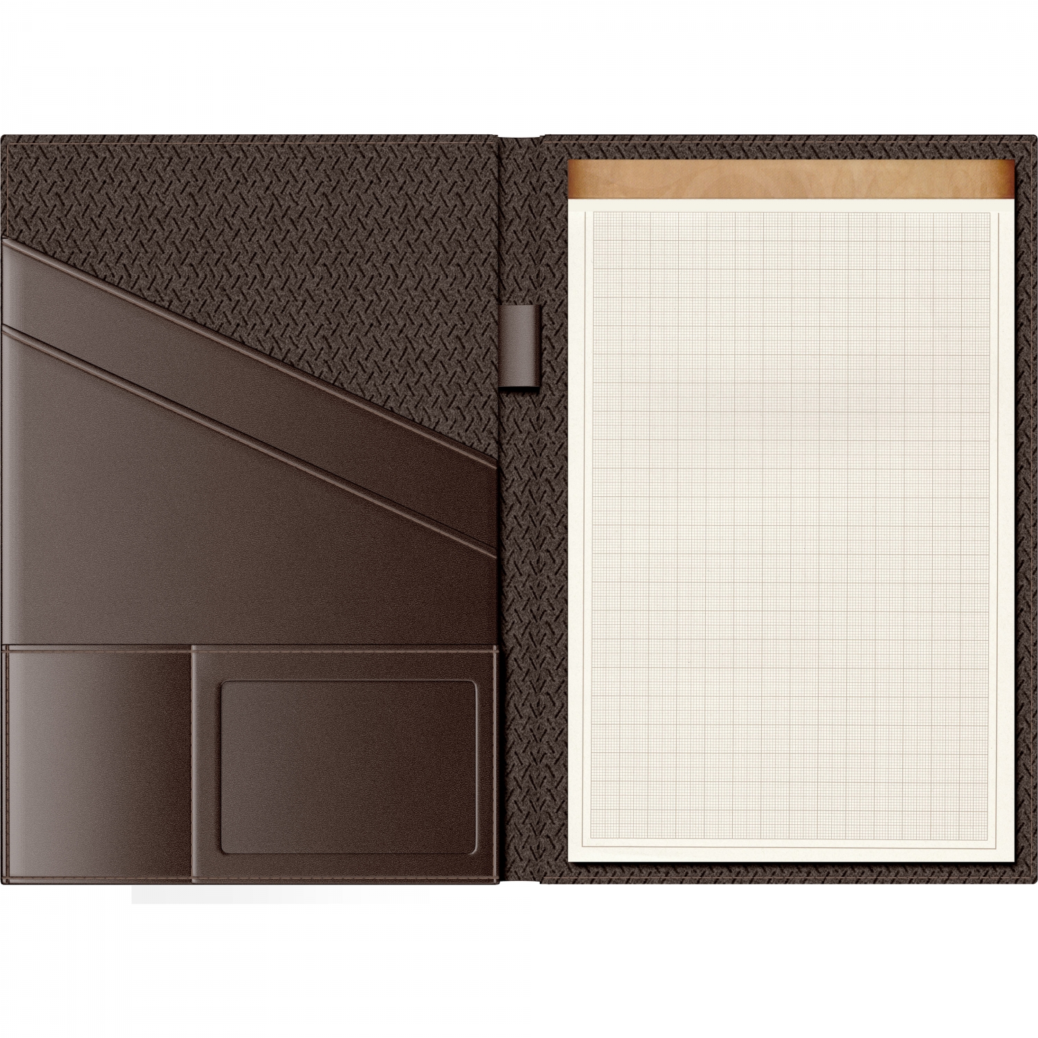 Imagine Produs Mapa Piele cu Blocnotes B5 Princ Leather Luxury 941 Model R Brown - Cream Graph - 90 pagini 80 g mp