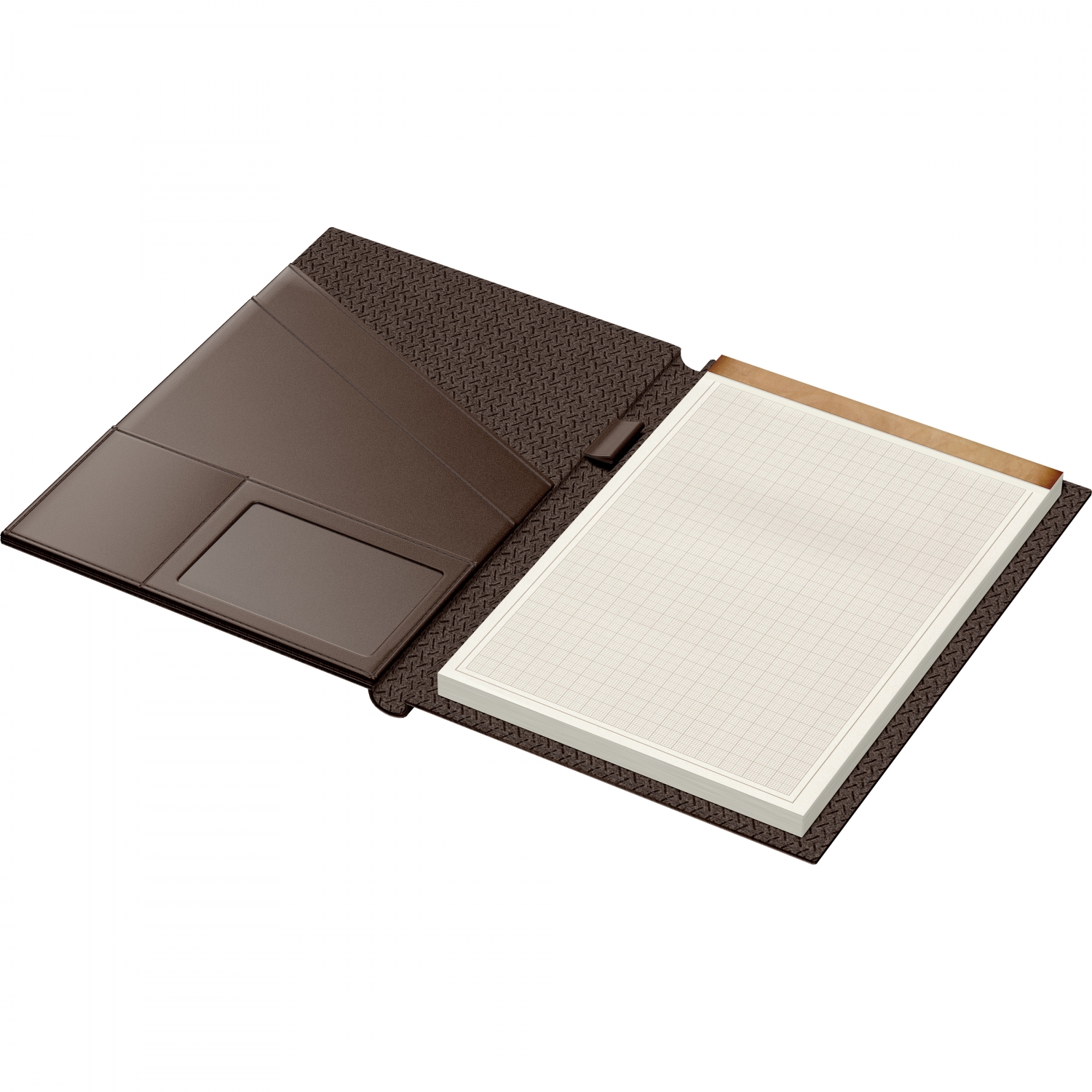 Imagine Produs Mapa Piele cu Blocnotes A4 Princ Leather Luxury 937 Model A Brown - Cream Graph - 90 pagini 80 g mp