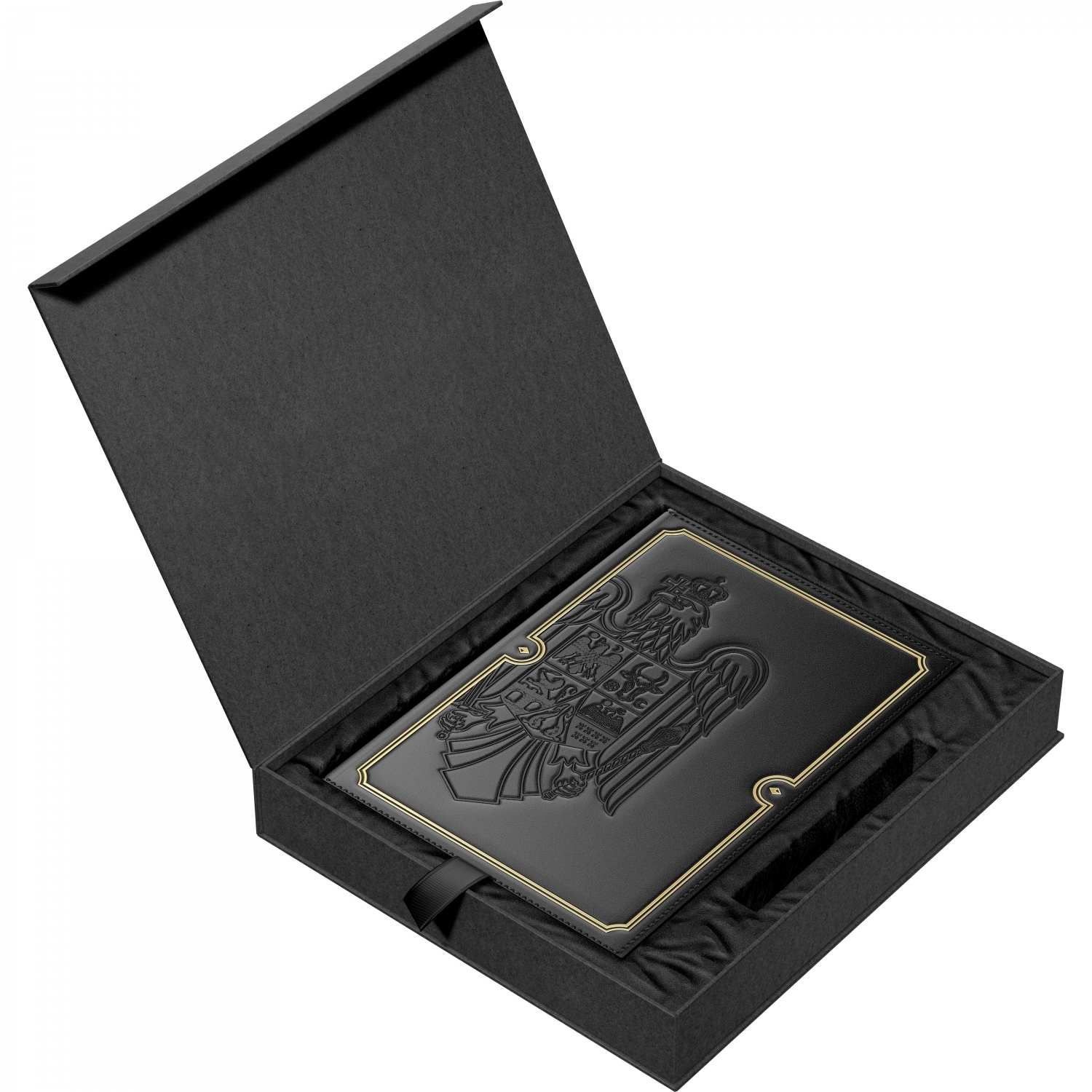 Imagine Produs Agenda Piele B5 in Cutie Cadou Princ Leather Senator 586 Black Lined - 330 pagini 80 g mp