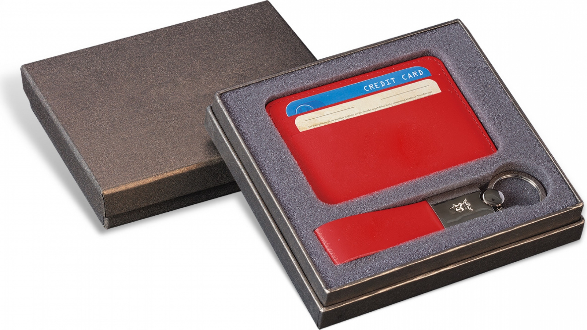 Imagine Produs Set Port Card + Portchei Piele Princ Leather Midas 883 Red