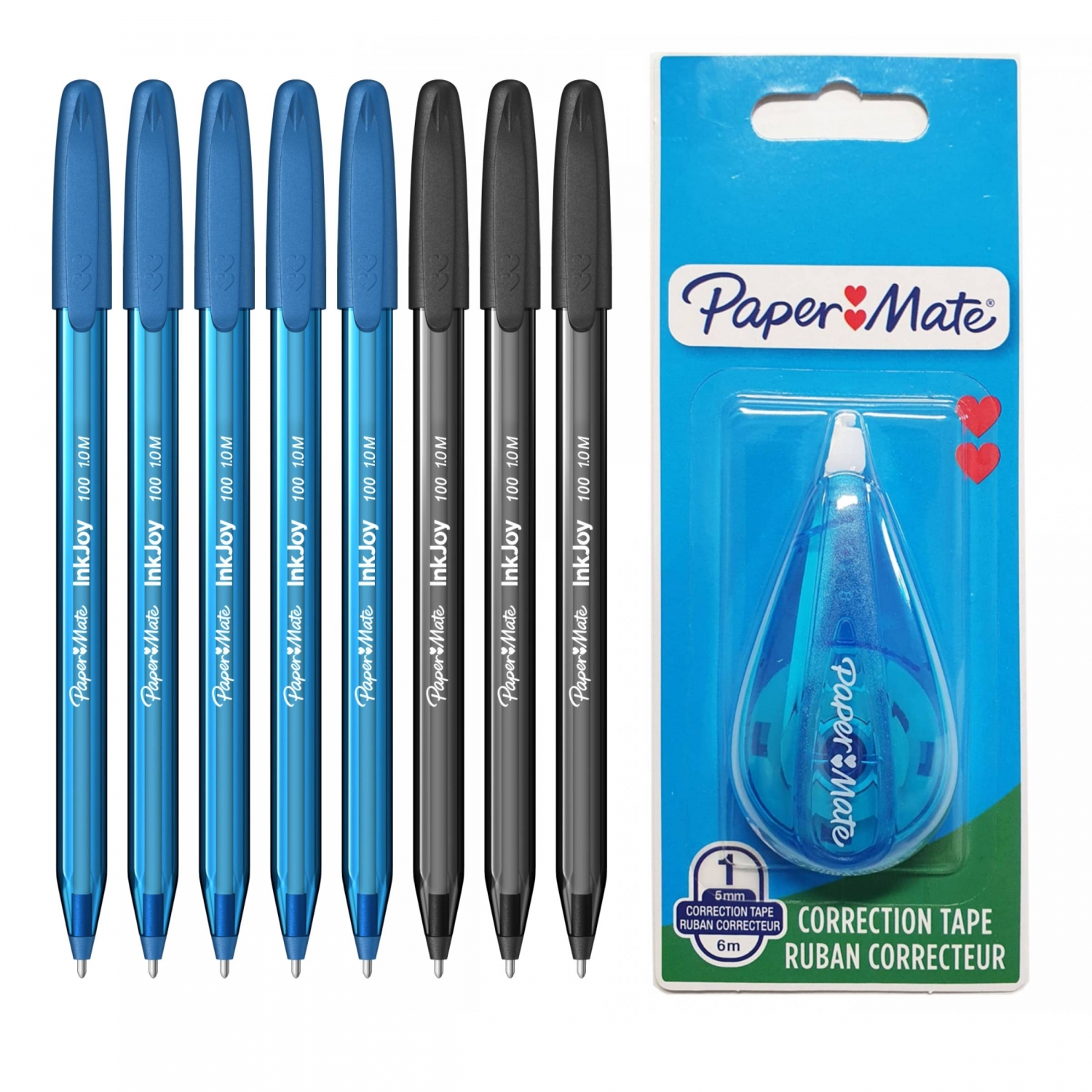 Imagine Produs Set 8 Inkjoy 100 PaperMate Standard + Banda corectoare