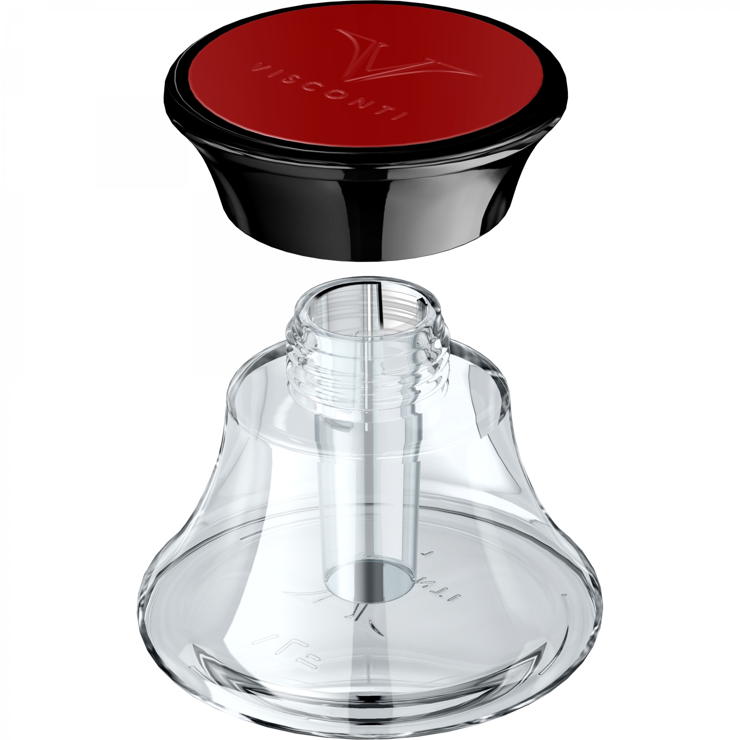 Imagine Produs Calimara Cerneala 50 ml Visconti Glass Inkwell Red