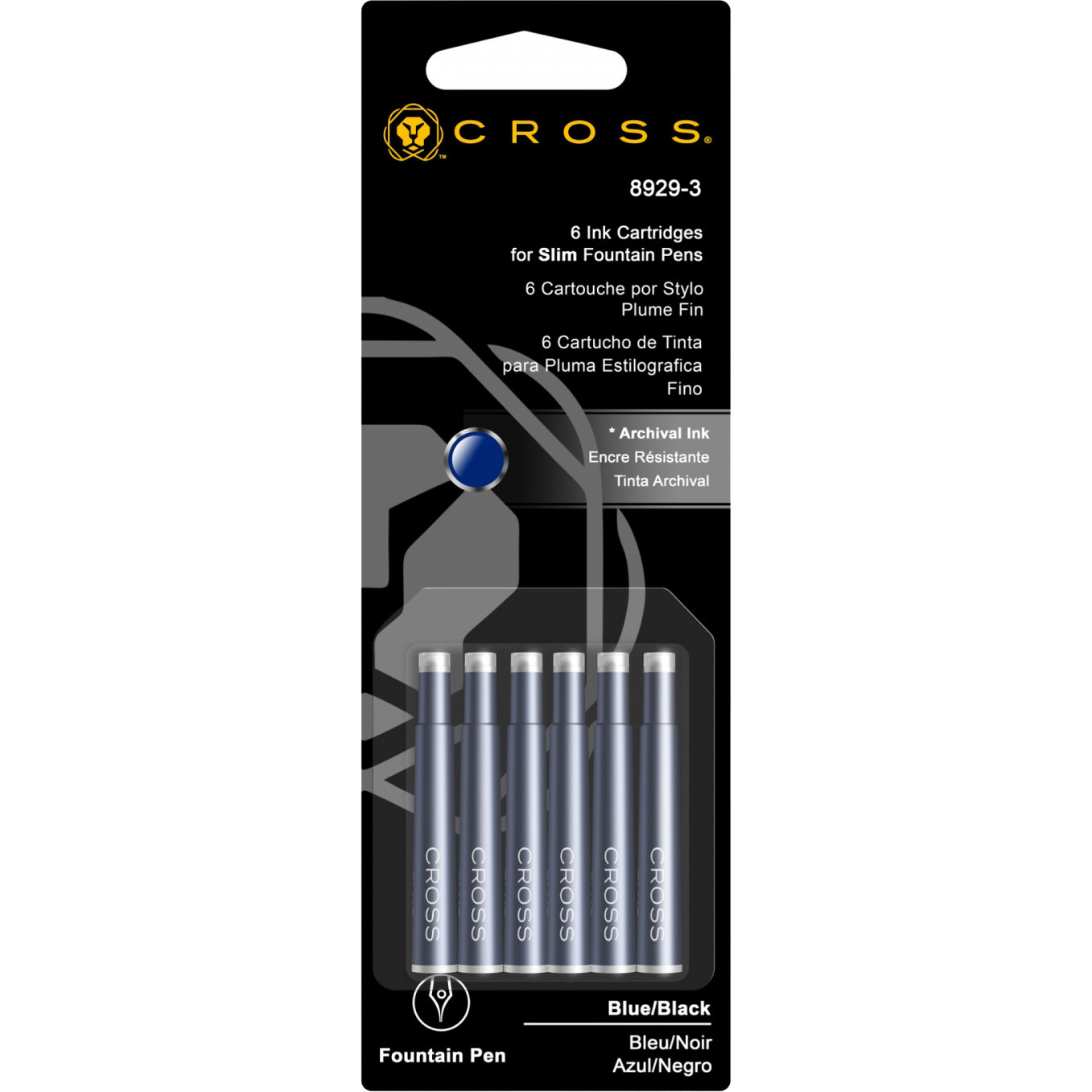 Imagine Produs Set 6 Cartuse Slim Size Proprietar Cross Standard Blue Black